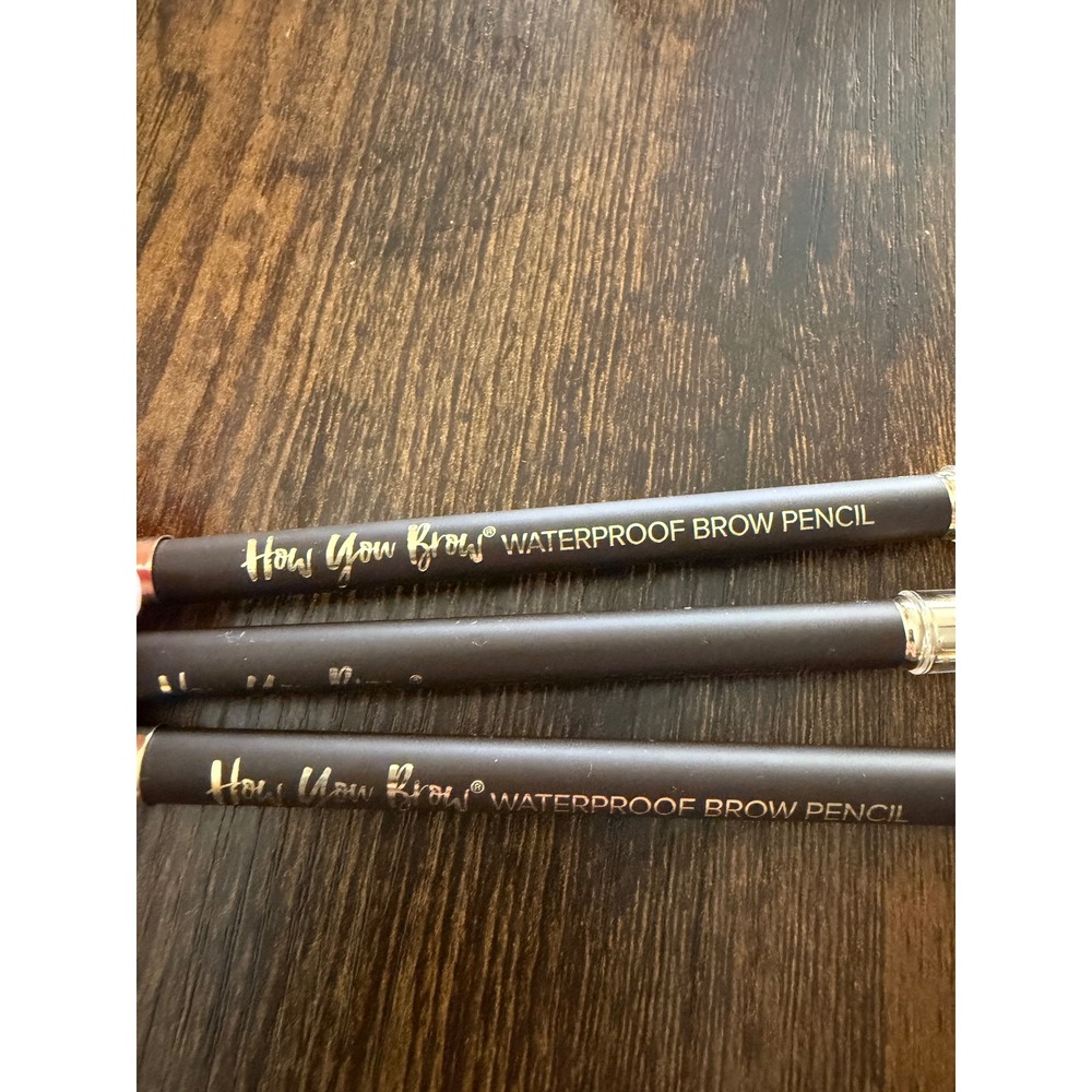 Belle Beauty How You Brow Waterproof Brow Pencil Dark Brown Set of 3 Spoolie Tip - Picture 2 of 4